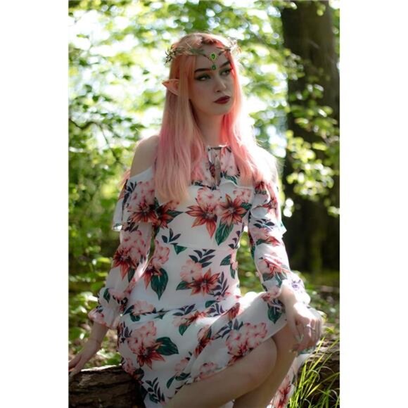 Renaissance Fairy Flower Crown - Handmade Elf Crown Woodland Headpiece main image 4